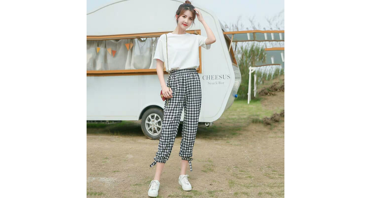 2019新款小清新休闲套装女夏显瘦洋气抹茶绿中学生裤子网红两件套
