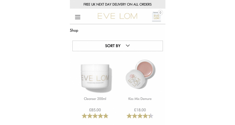Eve Lom 英国网站免当地运费