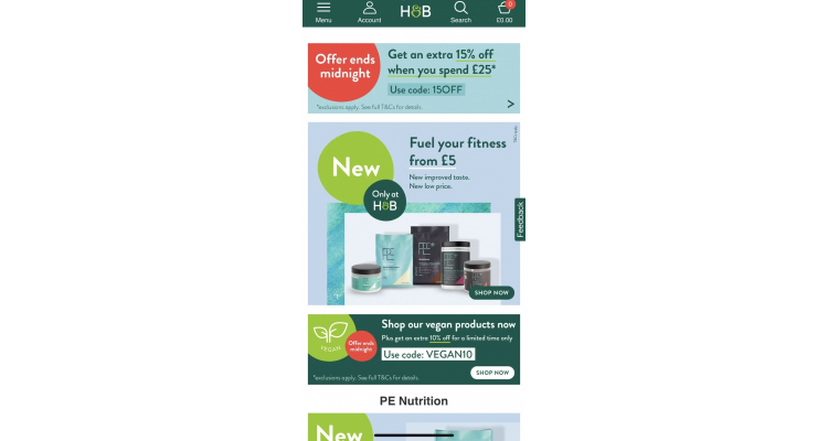 Holland Barrett 特价