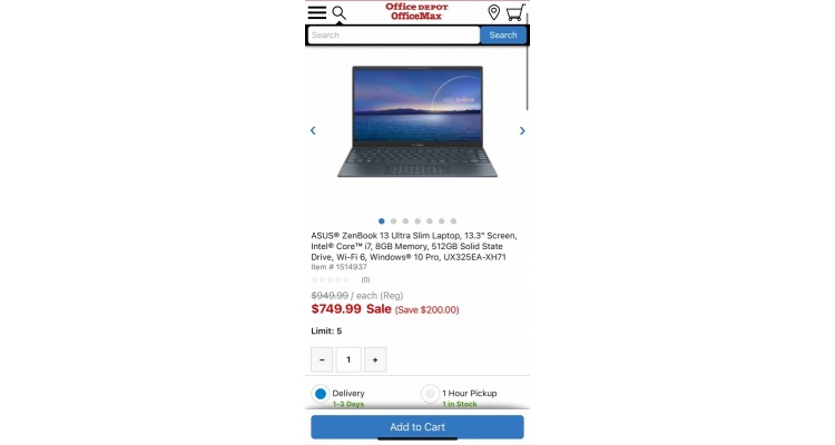 ASUS $ 749.99（原价$ 949.99）