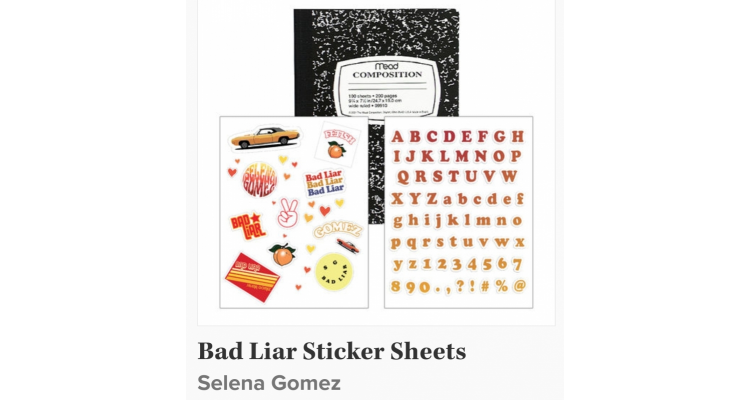 Selena Gomez bad liar 贴纸套装