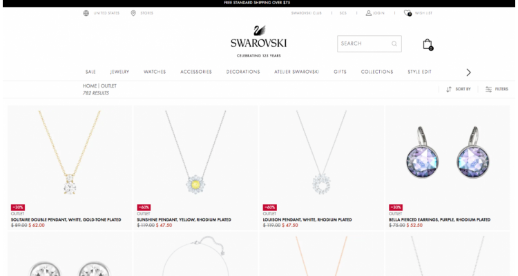 Swarovski美国官网低至4折优惠