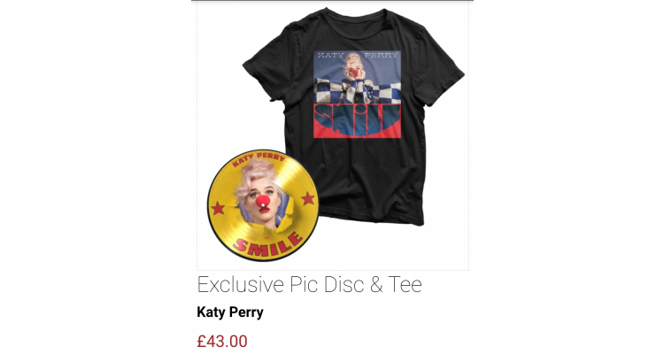 Katy Perry图案黑胶+T恤套装
