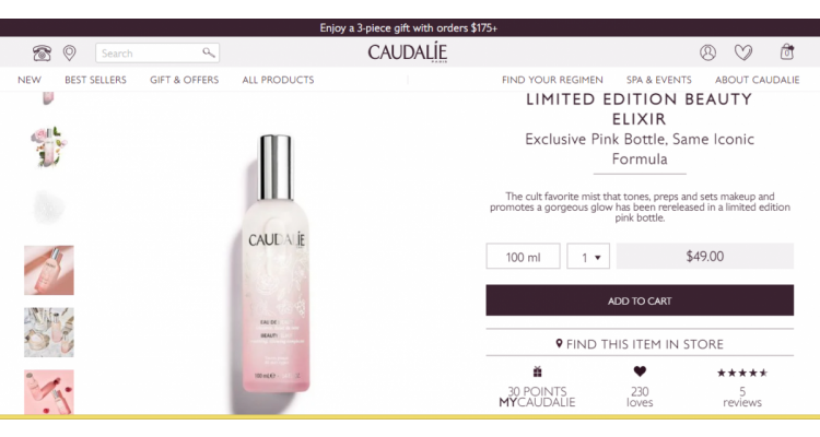 Caudalie 皇后水超蜜桃粉包装买1送1