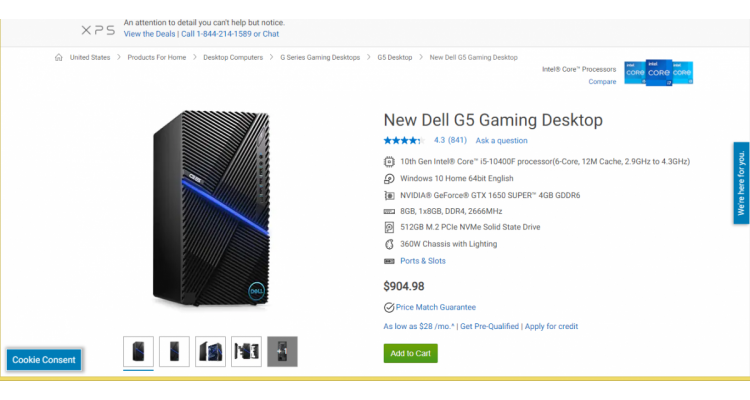 Dell$599.99(原价$904.98)