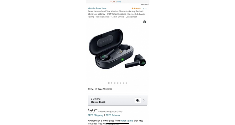 Razer无线蓝牙耳机 特价