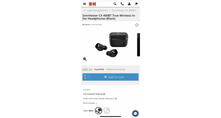 Sennheiser CX 400BT 蓝牙耳机史低