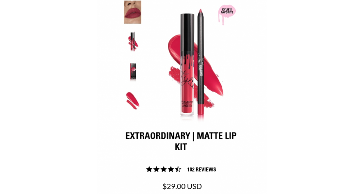 kylie cosmetics唇膏套装