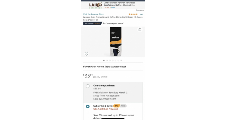Lavazza Gran Aroma咖啡粉特价