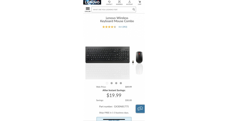 Lenovo US 现有无线键鼠套装4折