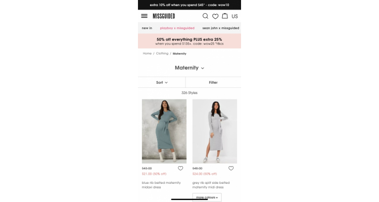 Missguided US 孕妇服5折