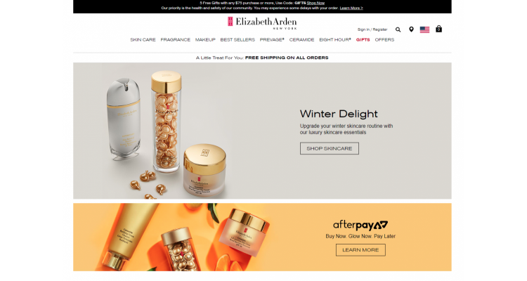 Elizabeth Arden 护肤美妆订单满$150享6.5折
