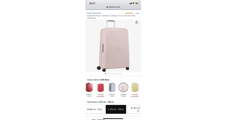Samsonite超靓粉红行李喼特价