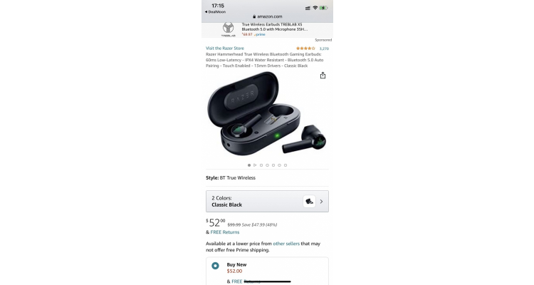 Razer 无线蓝牙耳机特价