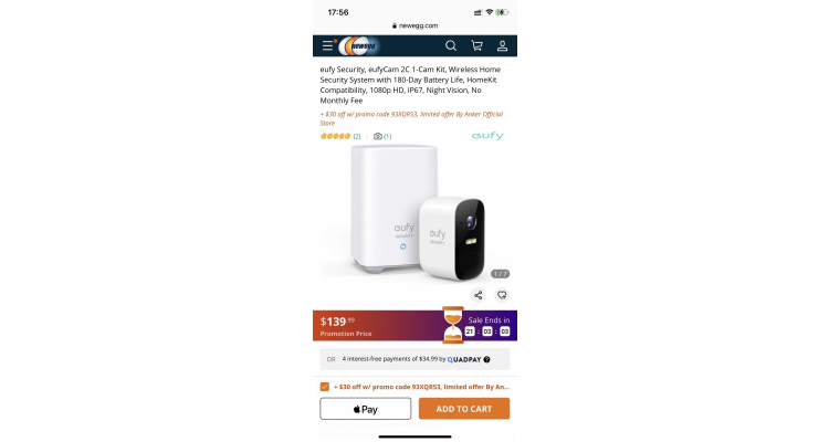 eufy Security eufyCam家庭安防系统特价