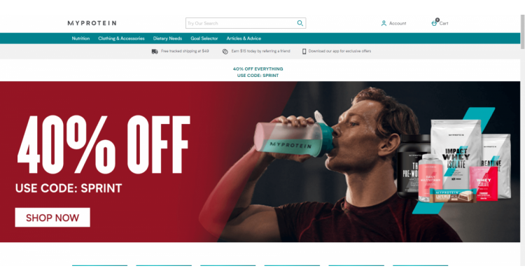 Myprotein官网 运动补剂6折