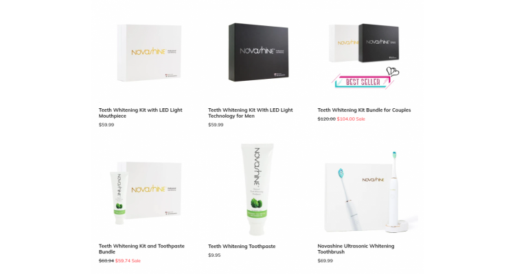 Novashinesmile.com 冷光牙齿美白额外7.5折