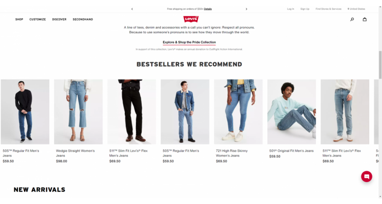 Levis 低至2.5折特卖