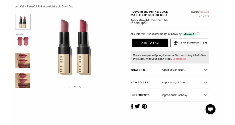 Bobbi Brown 双色唇膏 7折