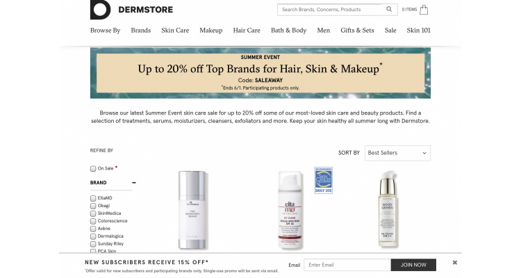 DERMSTORE 指定产品20%off