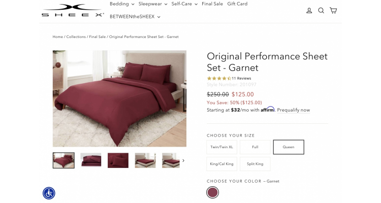 SHEEX 床上套装半价