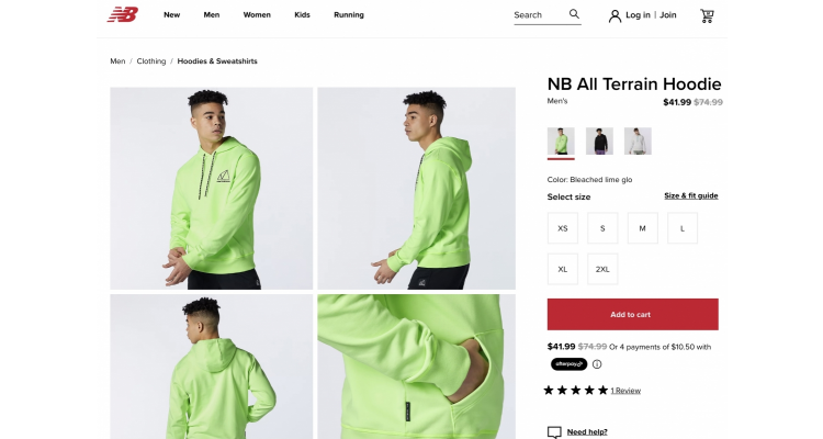 NB男连帽衫45%off