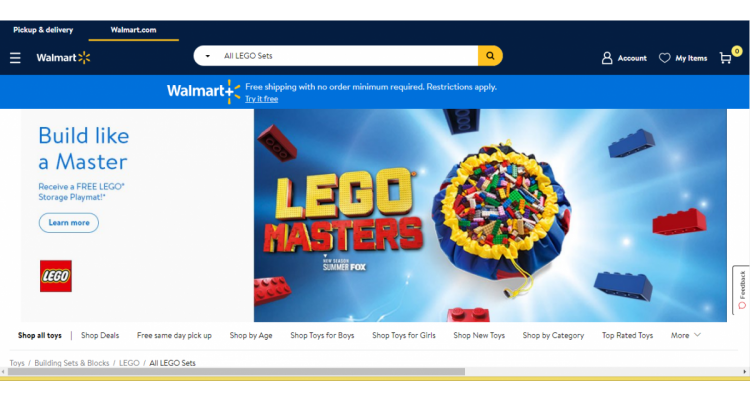 Walmart 现有 LEGO套装低至6折 5.6折热卖