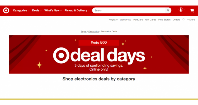 Target.com 数码电子产品 6/20-6/22 三日大促