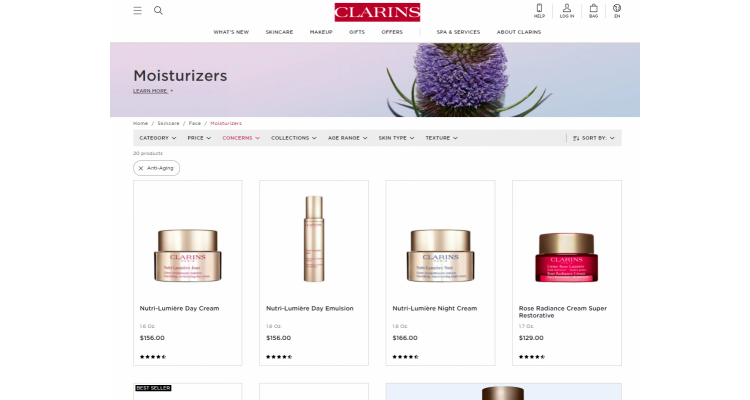 Clarins 订单含2件抗老面霜，全单可享8折