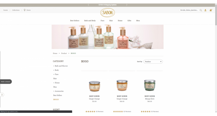 Sabon 精选身体护理产品买1送1