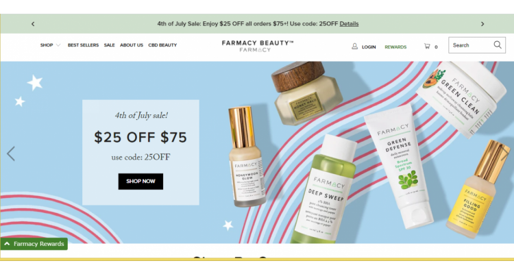 Farmacy官网 全场护肤订单满$75立减$25