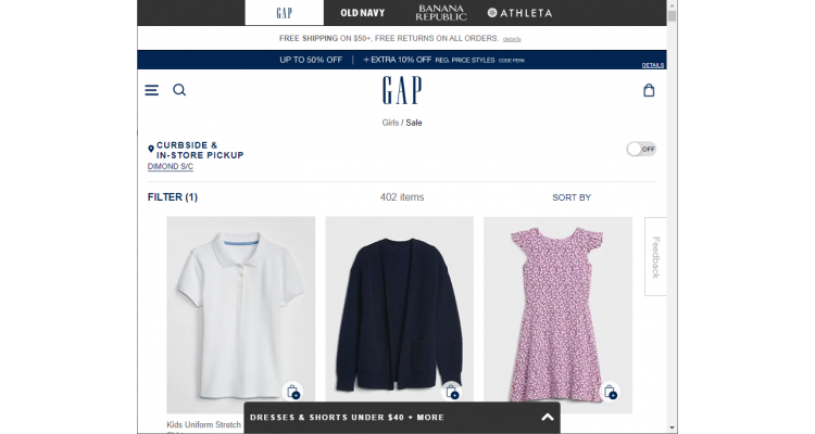 GAP 儿童服饰、鞋履等优惠 低至2.5折+额外6折