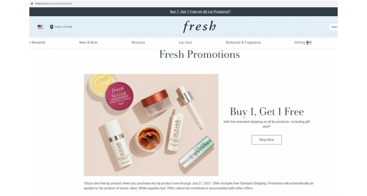 Fresh美国官网唇部产品买一送一