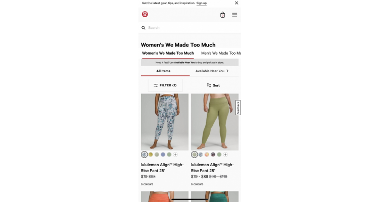 Lululemon 特价
