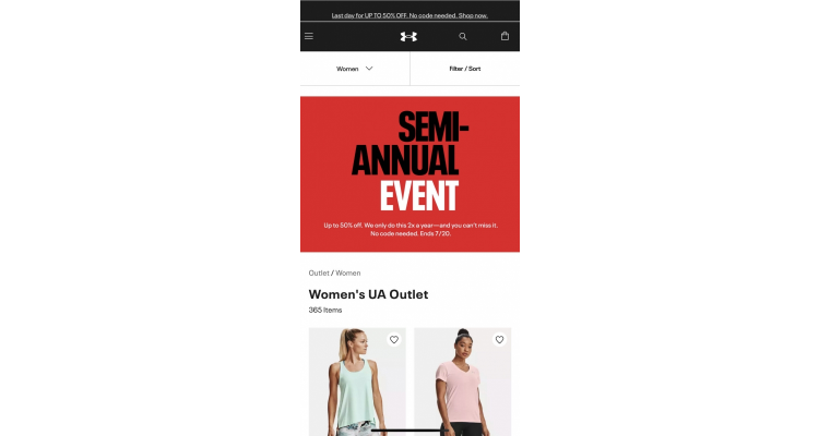 Under Armour 运动内衣特价