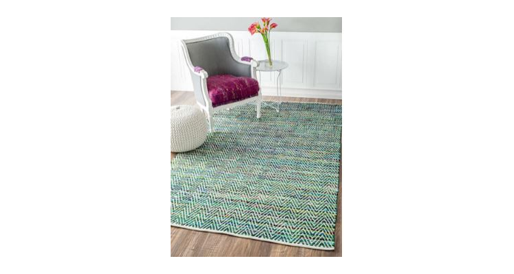  nuLOOM 手工编织波浪纹地毯 5' x 8' 绿色