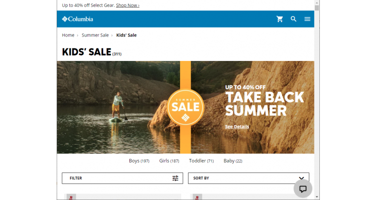 Columbia Sportswear 儿童服饰夏季大促