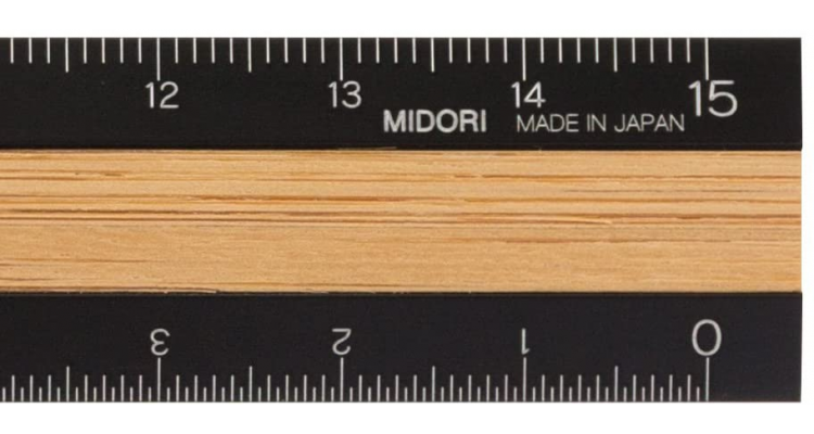 铝木尺 15cm 黑色