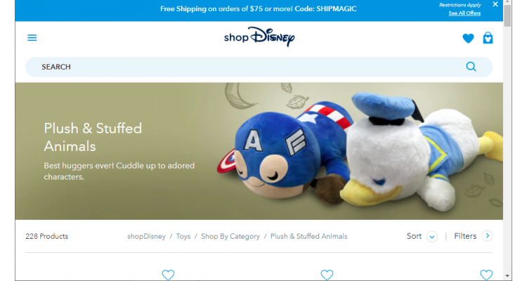 shopDisney 满$150享额外8折