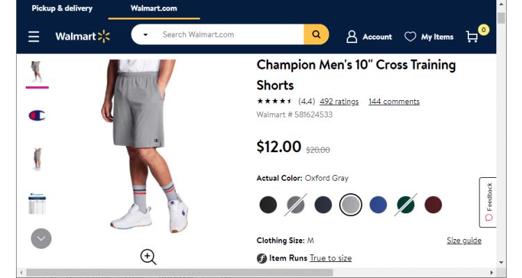 Champion男子运动短裤$12.00(原价$20.00)