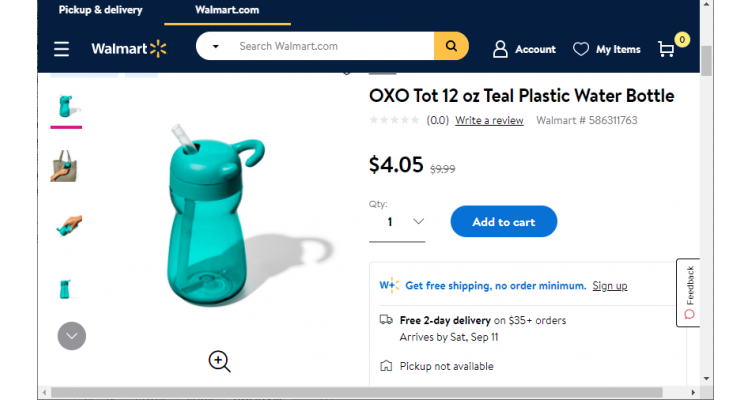 OXO 儿童吸管水杯，现价$4.05(原价$9.99)