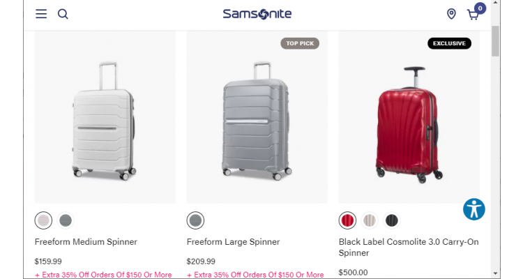 Samsonite 行李箱满$150额外6.5折