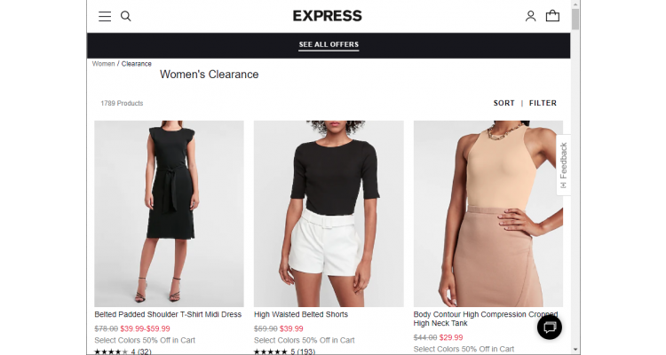 Express 清仓区美衣大促， 额外5折