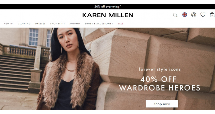 Karen Millen英国官网全场八折，部分产品六折