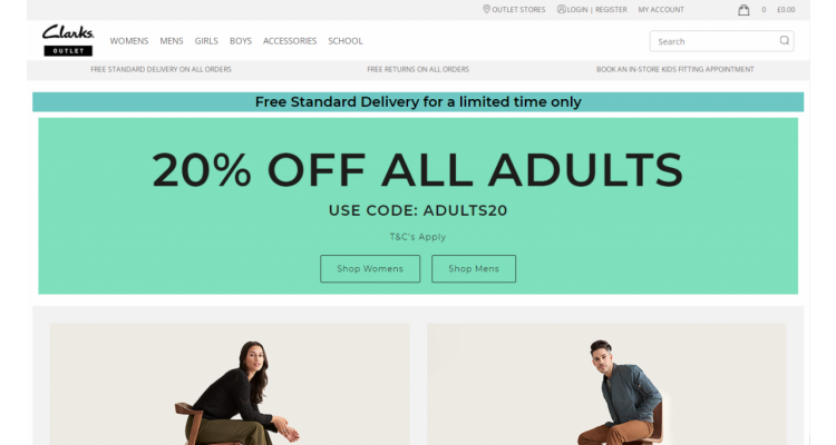 Clarks Outlet 八折加免本地运费