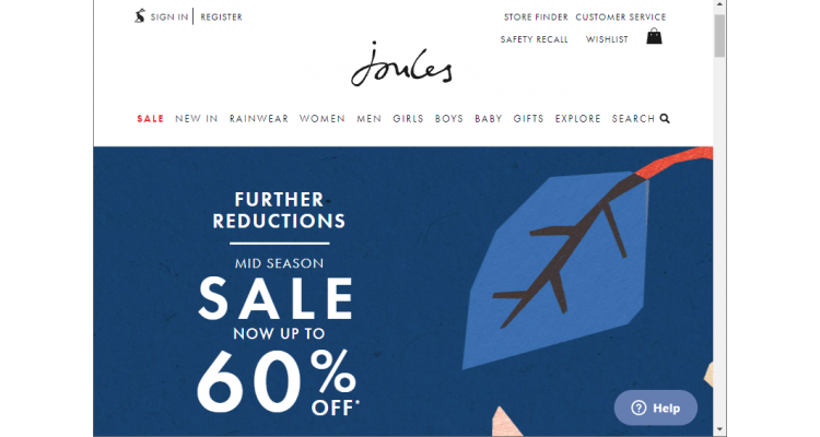 Joules 童装季中低至3.5折大促