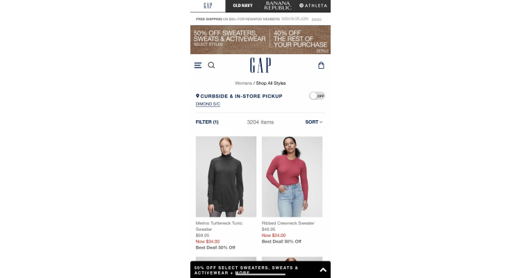 Gap特价