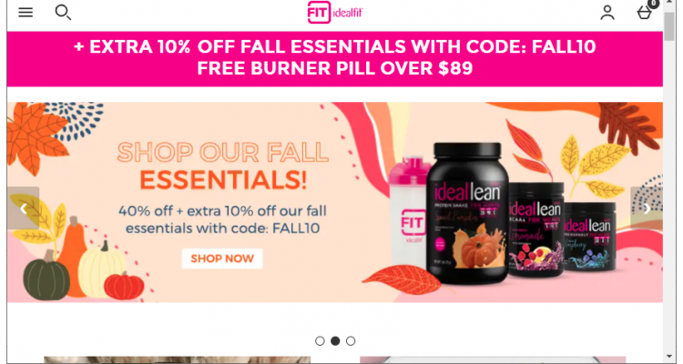 IdealFit 低至5折+满$20享额外8折