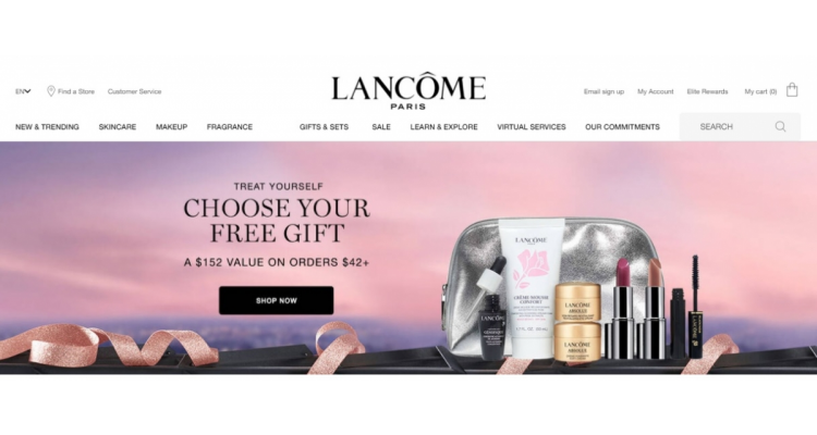 Lancome美国官网满额送礼物包 