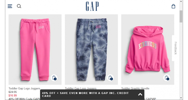 Gap 童装特价区额外5折+额外9折